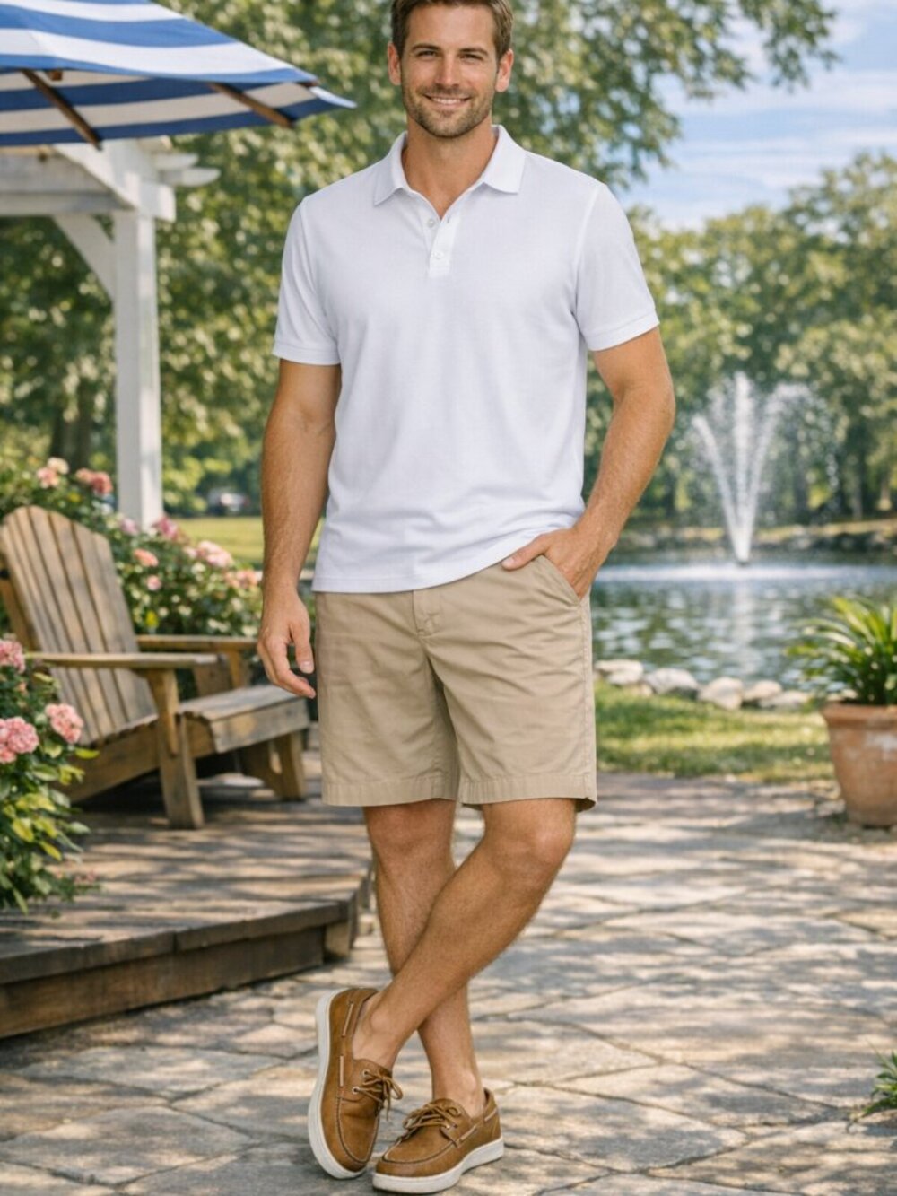J. Crew Men's Light Tan Flat Front Chino Shorts